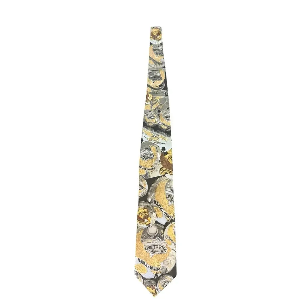 Ralph Marlin Harley Davidson Live To Ride Motorcycle Vintage Novelty Necktie
